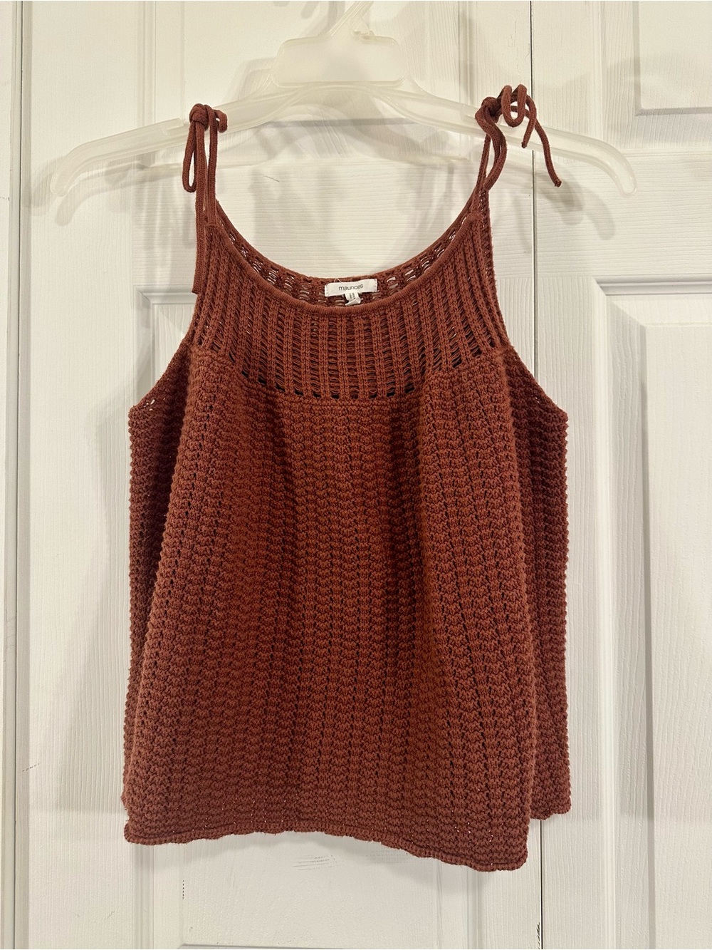 Maurices Rust Crochet Tie-Shoulder Camisole